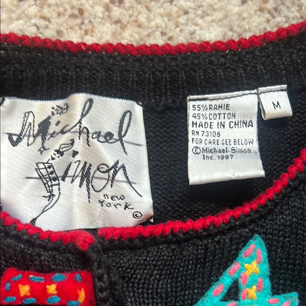 Michael Simon Black Multicolored Jacket - image 2